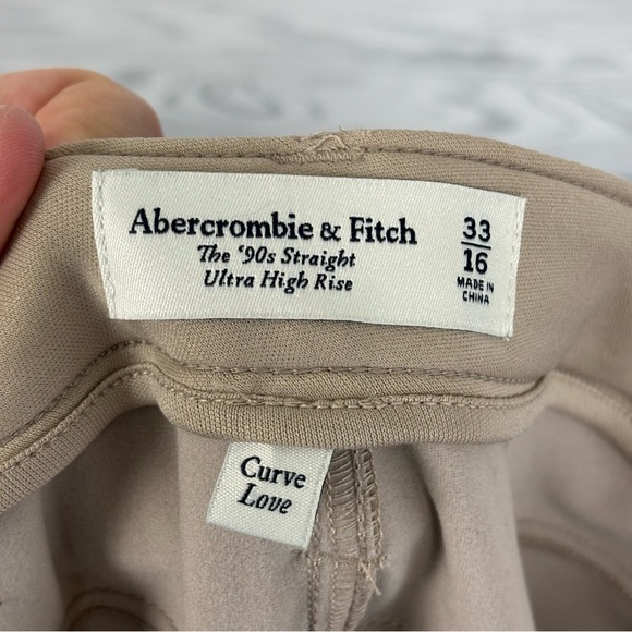 Abercrombie & Fitch The 90’s Straight Ultra High Rise Vegan Leather Pants NWT 16 - Picture 12 of 15